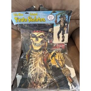 Beistle Life Size 6 Foot Jointed Pirate Skeleton Halloween Decor 2007 Vintage